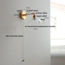 Axyaa Modern Glass Wall Lamp with Pull Chain Switch for Living Room