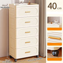 Axyaa 15.75 Inch Multi-tier Rolling Storage Cabinet for Snacks, Clothes, Books