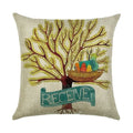 Axyaa Cartoon Pattern Linen Pillowcase - Home Sofa Decorative Cushion Cover