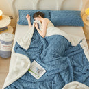 Axyaa Lamb Wool Throw Blanket Double Sided Queen Duvet Cover Bedspread