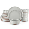 Axyaa Stoneware Dinner Set | 4 Color Options | 18/36 Piece Layered Glaze Dinnerware