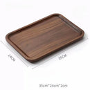 Axyaa Black Walnut Wood Tea Tray for Coffee Tea Desserts Storage Dinner Tray