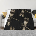 Axyaa Vintage Dragonfly Fine Art Throw Blanket - Soft Beds Multi-Purpose Designer Blanket