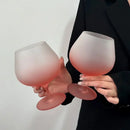Axyaa Gradient Frosted Glass Cup - High Aesthetic High Foot Design