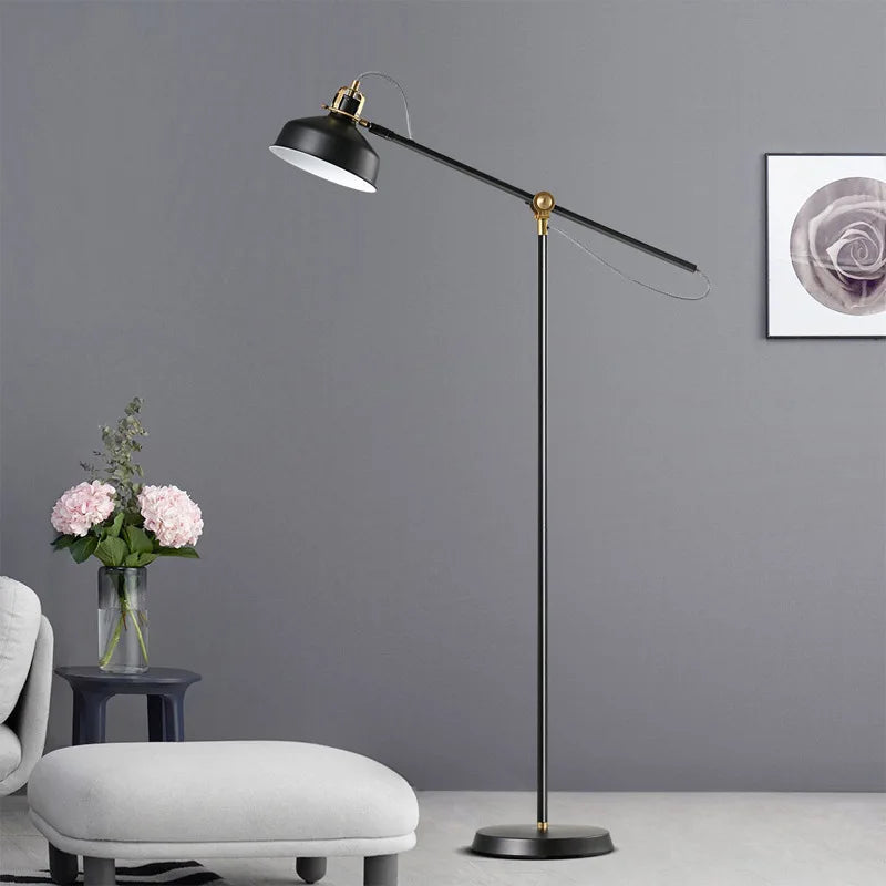 Axyaa Long Arm Iron Floor Lamp for Modern Living Room, Bedroom, and Study
