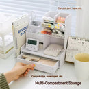 Axyaa Wooden Desk Organizer Shelf Pen Pencil Holder Stationery Office Storage Box