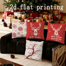 Axyaa Winter Festive Deer & Snowflake Pattern Cushion Cover for Sofa, Bedroom, Car