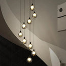 Axyaa Crystal Chandelier Stair Pendant Lamp Living Room Lights
