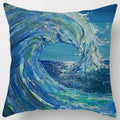 Axyaa Ocean Blue Wave Pattern Cushion Cover for Home Living Room Sofa