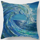 Axyaa Ocean Blue Wave Pattern Cushion Cover for Home Living Room Sofa