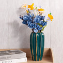 Gold Ceramic Vase with Flowers: Axyaa High-End Home Decor & Living Room Accent