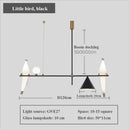 Axyaa Bird Decor LED Chandelier for Living Room, Bar, Restaurant - Minimalist Metal Pendant Lamp