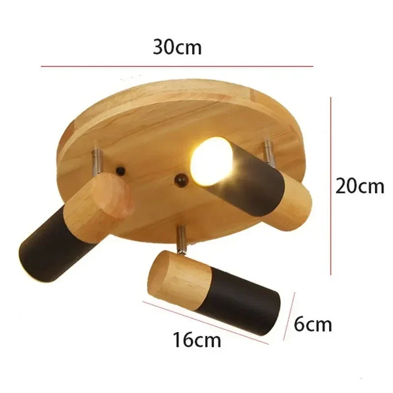 Axyaa Rotatable Wooden Ceiling Light with LED for Bedroom and Living Room