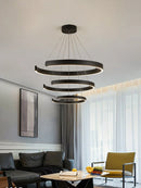 Axyaa Modern Ring Chandelier LED Lights for Dining Room and Bedroom