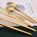 Gold Stainless Steel Cutlery Set by Axyaa - 24Pcs Western Tableware Flatware