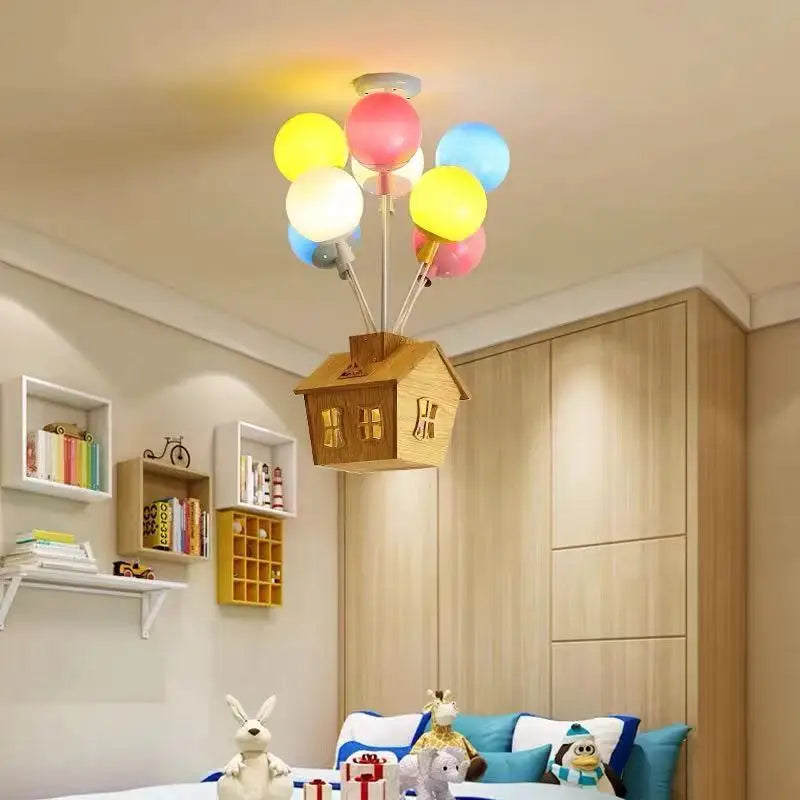 Axyaa Cartoon Balloon Glass Pendant Light for Kids Room Decor