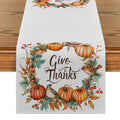 Axyaa Thanksgiving Plants Garland Pumpkin Bird Table Runner for Kitchen Dining Decor