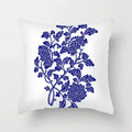 Axyaa Blue Geometric Floral Printed Pillow Case - Soft Cushion Cover