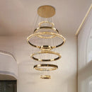 Axyaa Crystal Chandelier Stair Pendant Lamp Living Room Interior Lighting