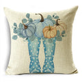 Big Blue Pumpkin Bike White Pillowcase Set for Home Decor - Axyaa
