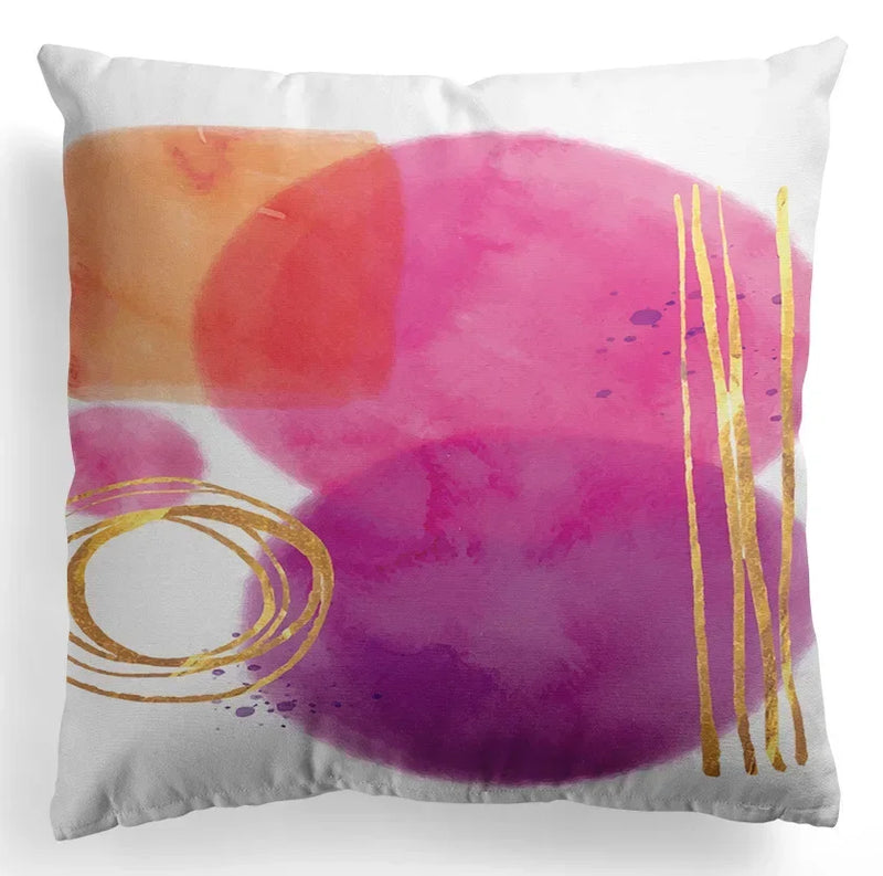 Nordic Luxury Abstract Hand Painted Pillowcase by Axyaa