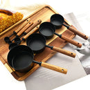 Axyaa Stainless Steel Measuring Cups & Spoons Set with Wooden Handle