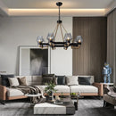 Axyaa Retro Luxury Glass Chandelier Pendant Lamp for Living and Dining Room Decor