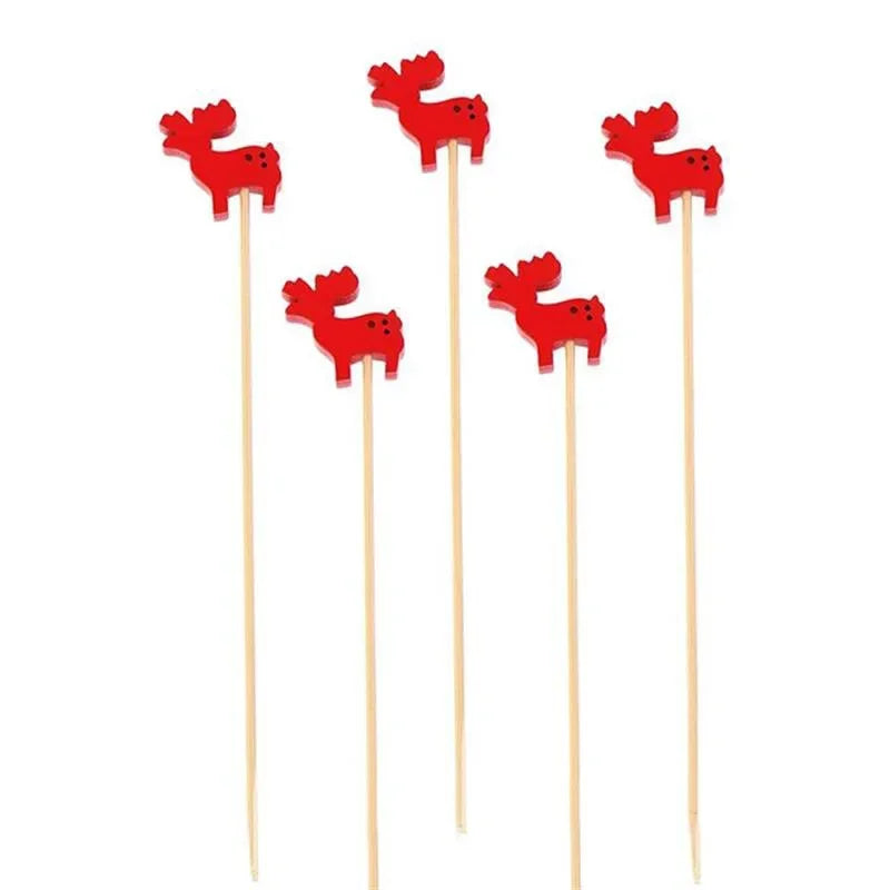 Axyaa Christmas Fruit Skewers: Santa Claus, Snowflake, Xmas Tree Forks