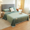 Axyaa Cloud Mink Blanket - Solid Color Fleece Nap Blanket with Simple Hemming