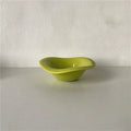 Axyaa Wave Salad Bowl Saucer - Creamy Color, Ins Style, Dishwasher Safe, Dessert Snack