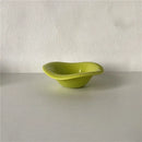 Axyaa Wave Salad Bowl Saucer - Creamy Color, Ins Style, Dishwasher Safe, Dessert Snack