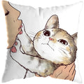 Axyaa Cute Cat Kiss Love Pillowcase 45x45cm - Home Decor Short Plush Pillow Cover