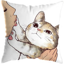 Axyaa Cute Cat Kiss Love Pillowcase 45x45cm - Home Decor Short Plush Pillow Cover