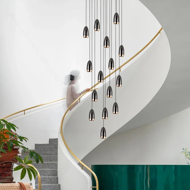 Axyaa Modern LED Chandelier - Designer Villa Pendant Mini Lamp for Kitchen and Living Room