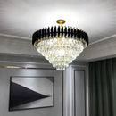 Axyaa LED Crystal Ceiling Chandelier for Luxury Living, Dining, Kitchen - Hanging Pendant Light