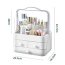 Axyaa Countertop Cosmetic Organizer with Lid, Drawer - Waterproof, Dustproof Skincare Storage