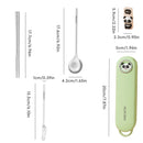Axyaa Kids Stainless Steel Cartoon Dinnerware Set with Holder & Box