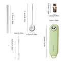 Axyaa Kids Stainless Steel Cartoon Tableware Set with Chopsticks Holder