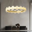 Axyaa Marble Pendant Lights: Modern Luxury LED Chandelier Circle Ring Indoor Lamp