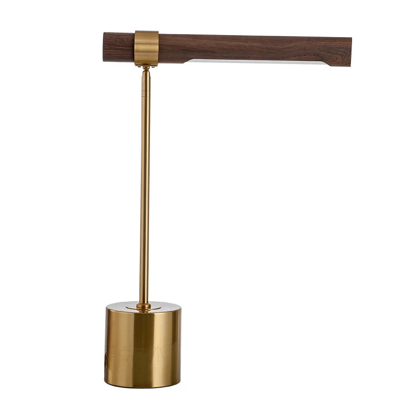 Axyaa Wood Grain LED Desk Lamp for Modern Hotel Decor & Eye Protection