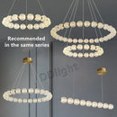 Axyaa Luxe Pearl Necklace Ring LED Ceiling Chandelier for Living Room & Bedroom