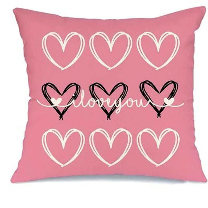 Axyaa I LOVE YOU Pillowcase; Sweet & Romantic Design for Home Decor