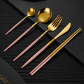 Axyaa Stainless Steel Cutlery Set - Coffee Spoon, Dinner Fork, Knife - Glossy Flatware