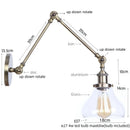 Axyaa Industrial Swing Arm LED Lamp with Pull Chain Switch