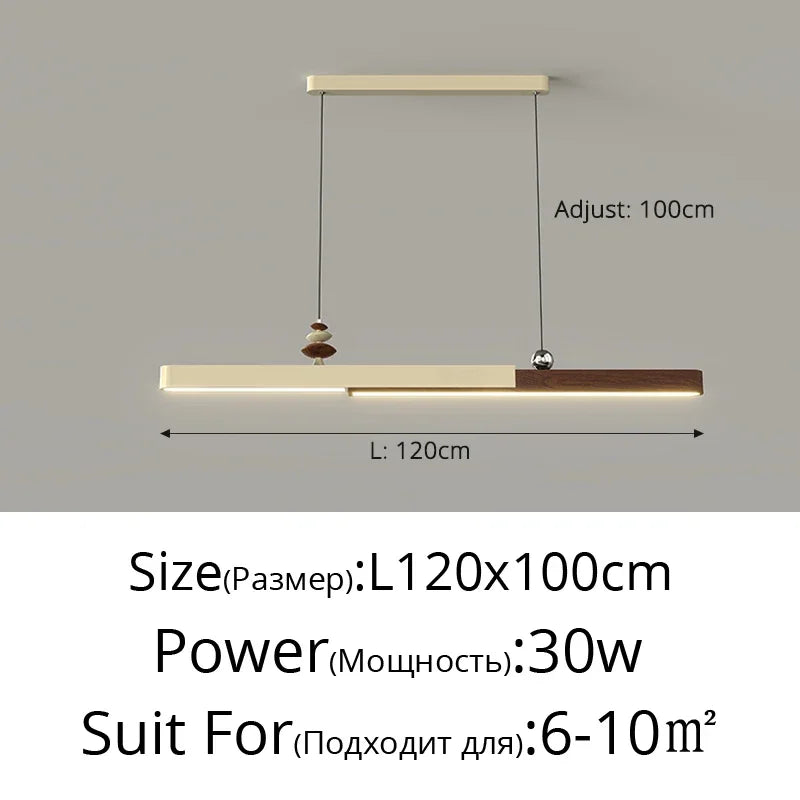 Axyaa Wood Chandelier: Minimalist High-End Pendant Lamp for Living Room