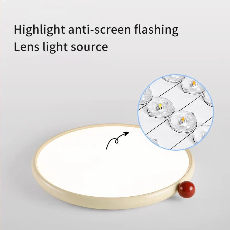 Axyaa Round LED Ceiling Lamp: Modern Bedroom Study Lighting for Elegant Home Decor