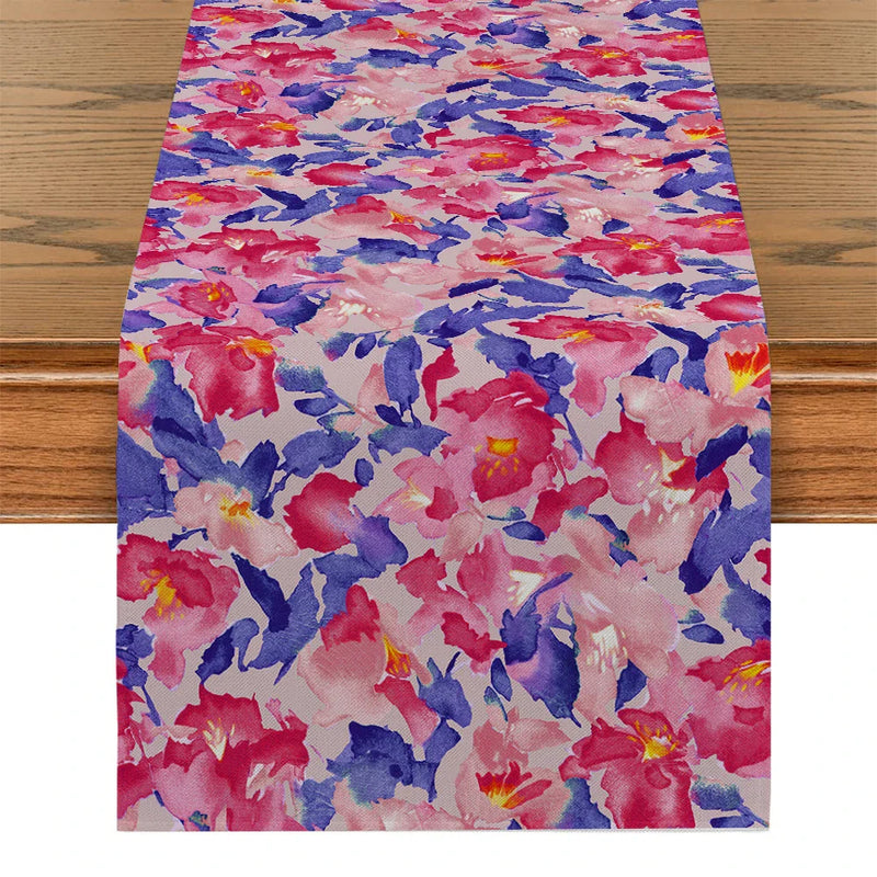 Axyaa Abstract Floral Table Runner for Kitchen Dining Party Decor