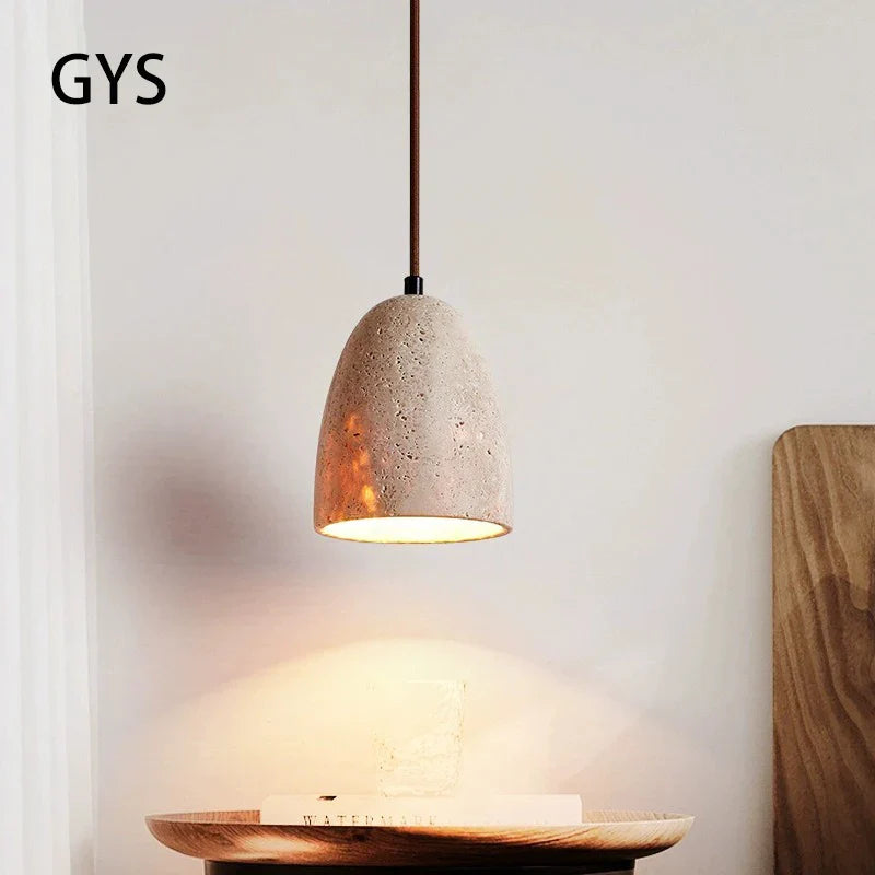 Axya Cream Stone Pendant Chandelier for Home Decor