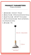 Axyaa Industrial Cement Pendant Light Grey Loft Design for Art Studio & Home