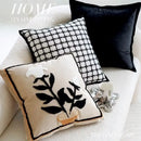 Axyaa Brown Plant Oat Cream Sofa Pillow Cover Retro Premium Cushion Cover